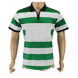 Sublimation Green and White Striped High Quality Professional Soccer Jersey