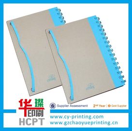 Custom spiral paper notebook with elastic bound