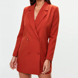 New design orange crepe blazer dress