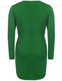 Plus Size Office Ladies Long Sleeve Green Dress