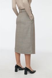 High Waisted Tartan Midi Plaid Skirt For Women