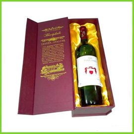 Custom Cardboard Wine Gift Packaging Box for 1 Bottole with Fabric Inside