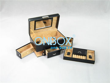 Elegant handicraft Luxury Packaging Boxes , Leather jewelry and cosmetic case for women