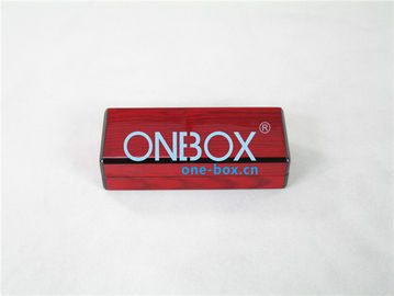 Red Luxury wooden pen packaging box with clear wood grain veneer