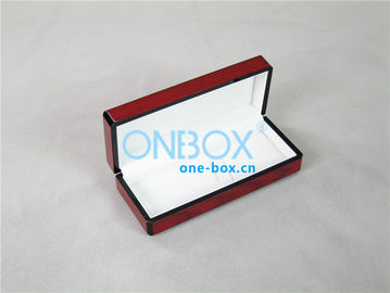 Red Luxury wooden pen packaging box with clear wood grain veneer