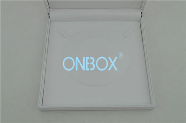 Women Necklace Elegant White Paper Jewelry Packaging Boxes Stitching White Leatherette Top