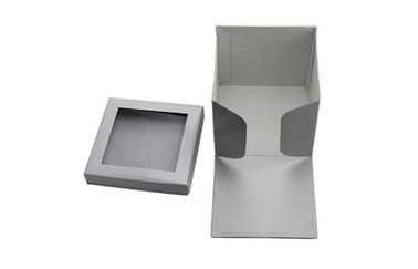 Grey Square Paper Cake Packaging Boxes With PVC Window Look Through