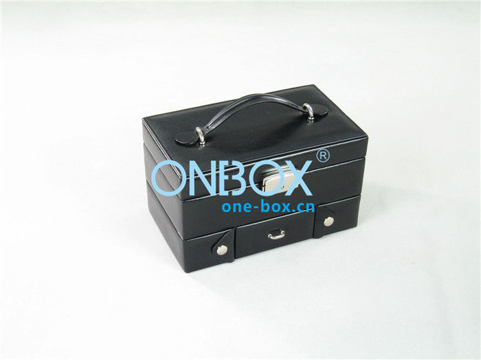 Elegant handicraft Luxury Packaging Boxes , Leather jewelry and cosmetic case for women