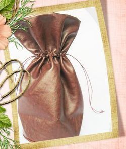 Durable Leather Drawstring Pouch 